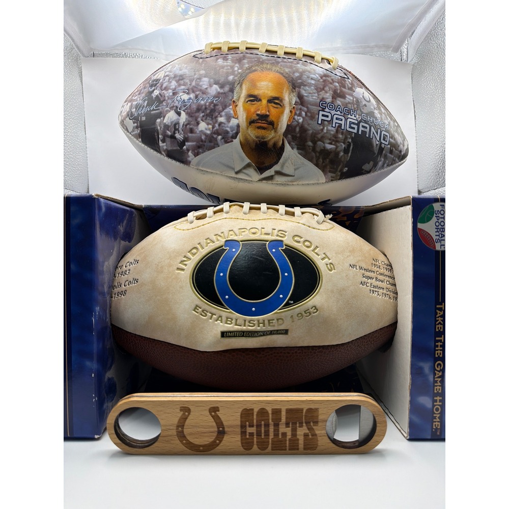Indianapolis Colts Football Bundle Chuck Pagano Souvenir & Limited Edition Ball